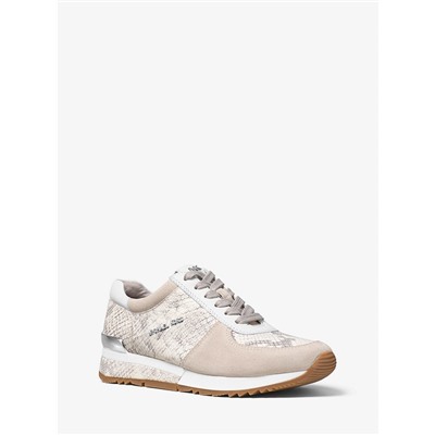 MICHAEL MICHAEL KORS Allie Embossed-Leather and Suede Sneaker