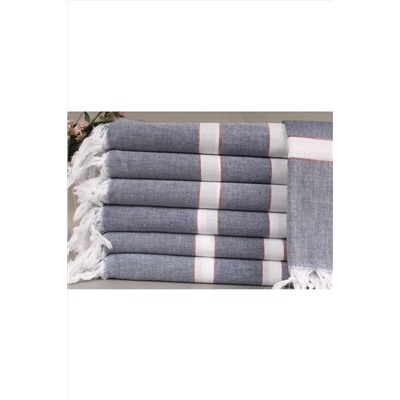 Kayra Export, Peştemal Lacivert-kırmızı Plaj Peştemali Banyo Peştemali 90x150 Cm Pamuk Peştemal Dekor Peştemal