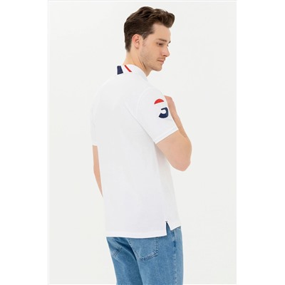 Erkek Beyaz Basic Polo Yaka Tişört