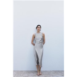 SATIN DRESS WITH WOOL