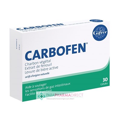 Gifrer Carbofen Facilite la Digestion Gazs Intestinaux 30 gélules