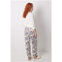 Pantalón largo 100% algodón flores