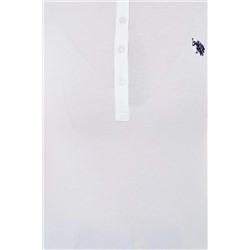 Kadın Beyaz Basic Polo Yaka Tişört