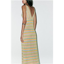 LONG CROCHET KNIT DRESS