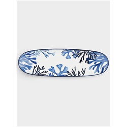 Блюдо, 40х12,5 см, керамика К, белое, овальное, Синие кораллы, Blue Coral