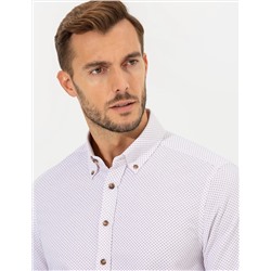 Bordo Slim Fit Uzun Kollu Gömlek