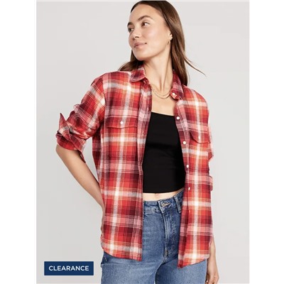 Loose Flannel Boyfriend Shirt