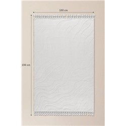 Pluie Rölyef Halı - Beyaz - 150x230 cm