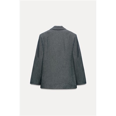 STRAIGHT BLAZER WITH PADDED SHOULDERS
