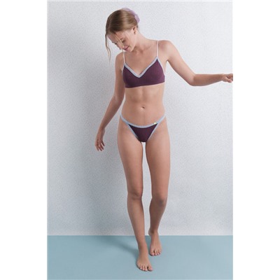 Tanga seamless pointelle vino
