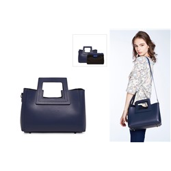 Bolso de piel y neceser Jini Azul marino