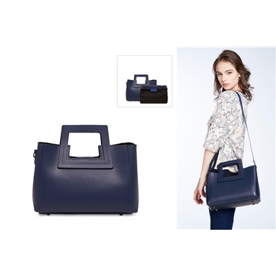 Bolso de piel y neceser Jini Azul marino