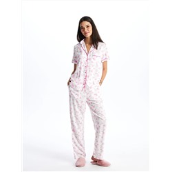 LC Waikiki Gömlek Yaka Desenli Kısa Kollu Kadın Pijama Takım, LCW DREAM                                            
                                            Gömlek Yaka Desenli Kısa Kollu Kadın Pijama Takım