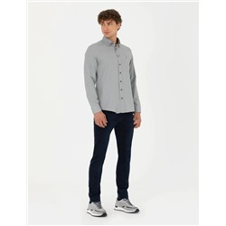 Haki Slim Fit Uzun Kollu Gömlek