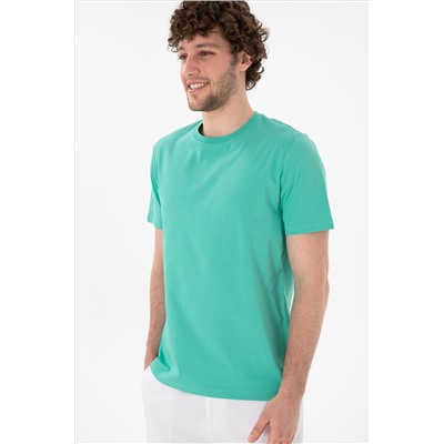 Erkek Regular Fit Bisiklet Yaka Mint Basic Tişört