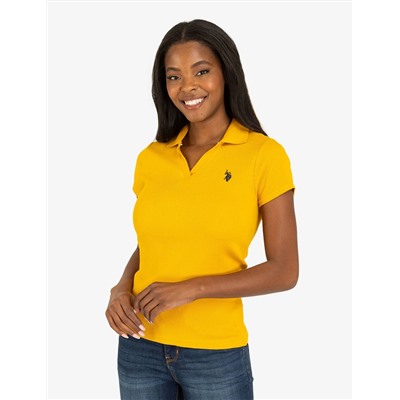SPLIT NECK RIBBED POLO SHIRT