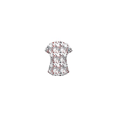 UA Mod Mix White Print Scrub Top