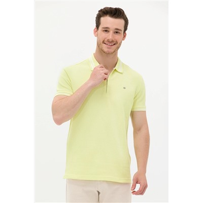 Erkek Açık Sarı Polo Yaka T-Shirt