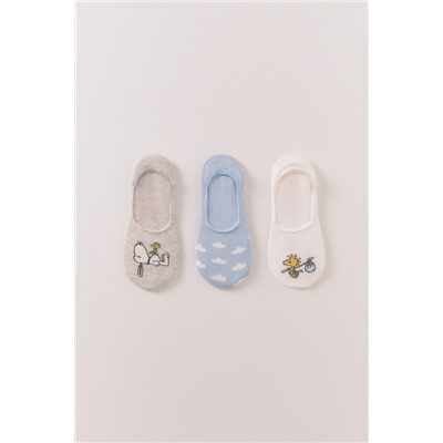 Pack 3 calcetines invisibles algodón Snoopy