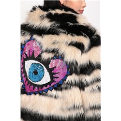 Chaqueta corta peluche animal print
