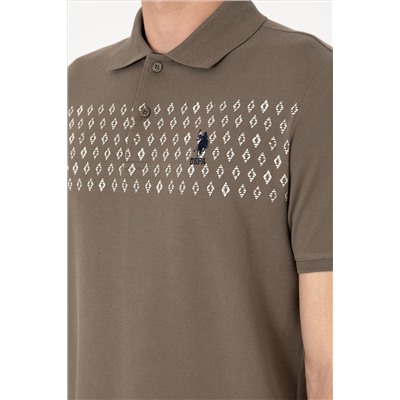 Erkek Regular Fit Polo Yaka Vizon Tişört