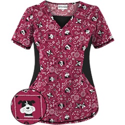 UA Bandana Pups Berry Kiss Print scrub Top