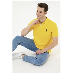 Erkek Koyu Sarı Basic Polo Yaka Tişört