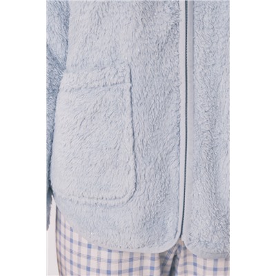 Bata corta tejido pelo azul lurex