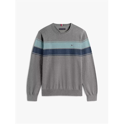 Block-Stripe Crewneck Sweater