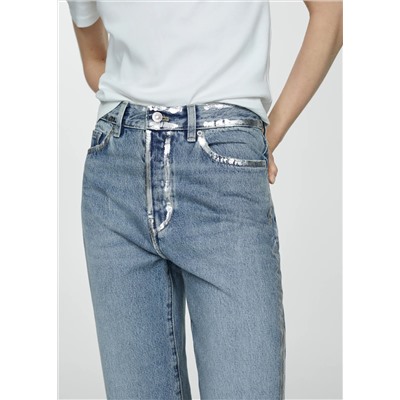 Jeans rectos detalles foil