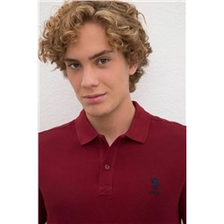 U.S. Polo Assn. Erkek Bordo Polo Yaka T-shirt Basic EV-1186110