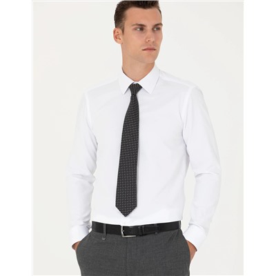 Beyaz Slim Fit Uzun Kollu Basic Gömlek