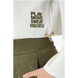 Kadın Taş Bisiklet Yaka Sweatshirt