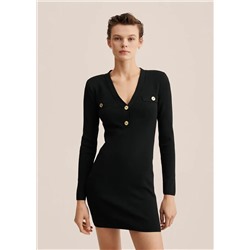 Vestido punto botones -  Mujer | MANGO OUTLET España