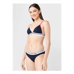U.S. Polo Assn. Kadın Pamuklu Likralı Düz Renk 2'li Büstiyer Slip Set U7S7P3O6L5