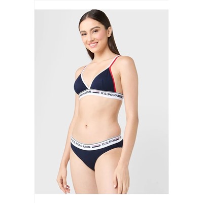 U.S. Polo Assn. Kadın Pamuklu Likralı Düz Renk 2'li Büstiyer Slip Set U7S7P3O6L5