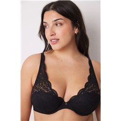 INTUITIVE Sujetador halter relleno encaje negro