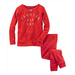 2-Piece Sparkle Snug Fit Cotton PJs