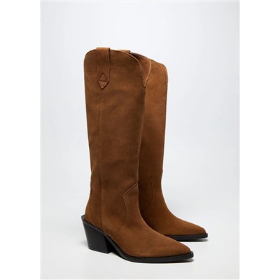 Bota piel cowboy -  Mujer | MANGO OUTLET Melilla