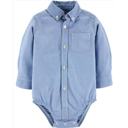 Oxford Button-Front Bodysuit