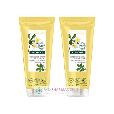 Klorane Cupuaçu Crème de Douche Nutritive Fleur de Frangipanier 2x200mlLot  × 2