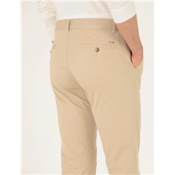 Bej Regular Fit Kanvas Pantolon