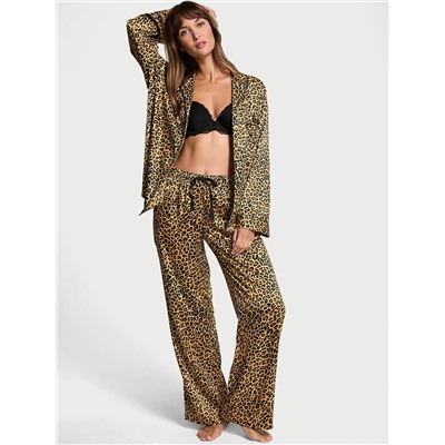 Glazed Satin Long Pajama Set