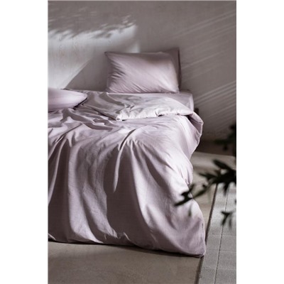 Odette King Size %100 Pamuk Ranforce Baskılı Nevresim Takımı - Açık Mürdüm