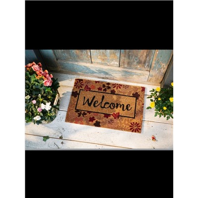 Spar-Set 2x Kokosmatte "Welcome", 60 x 40 cm in bunt
