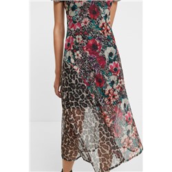 Vestido flores animal print