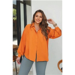 Trendyol Curve Turuncu Boyfriend Dokuma Gömlek TBBSS22GO0323