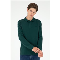 Erkek Koyu Yeşil Basic Sweatshirt