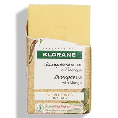 Klorane Beurre de Mangue Shampooing Solide Nutrition 80g
