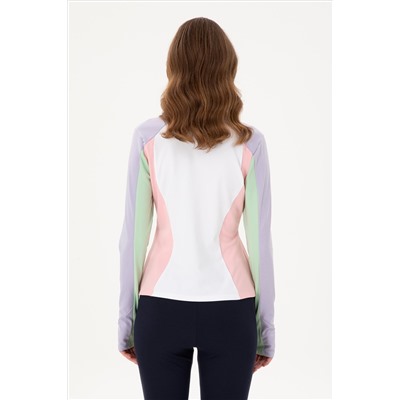 Kadın Lila Dik Yaka Sweatshirt